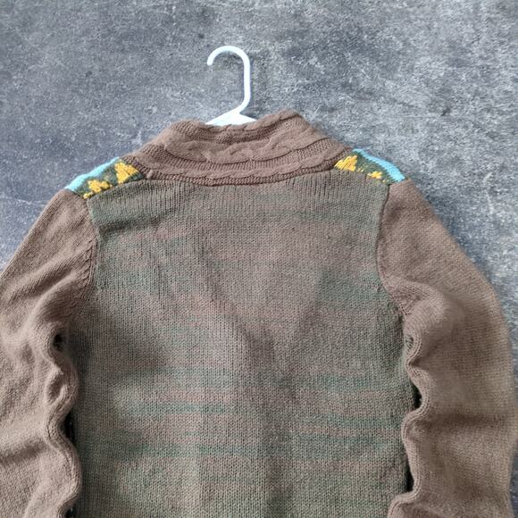 BKE Buckle Cardigan Sweater Womens M Brown Button Up Loose Bohemian Knit - Picture 4 of 8